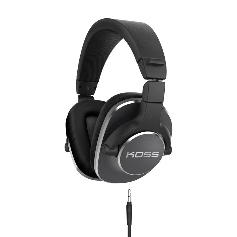 Koss Pro4S Full Size Over-Ear Studio Headphones, Detachable Cord with Dual Choice Entry, Black with Silver Trim - Image 1